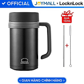 Ca Giữ Nhiệt Bằng Thép Không Gỉ Lock&Lock New Basic Table LHC4026 500ml - Hàng Chính Hãng Tặng Combo Ống Hút + Cọ Rửa