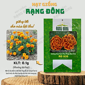 Hạt giống Hoa Cúc Vạn Thọ Pháp Ban Mai Rd 835 (0,1g~80 hạt) thân cao 30-35cm, thích hợp trồng chậu - Hạt giống Rạng Đông