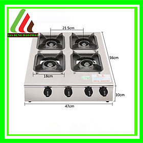 Mua Bếp gas công nghiệp 4 lò chuyên dùng cho quán ăn nhà hàng mì cay cơm niêu bánh xèo
