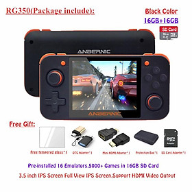 Máy chơi game cổ điển RG350 Màn hình IPS 3,5 inch với 10000 trò chơi Hệ thống Linux Đầu ra HDMI Máy chơi game cầm tay RG 350