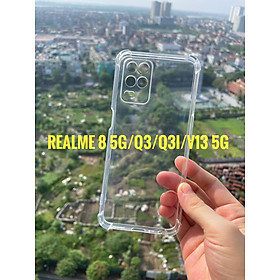 Ốp Lưng cho Realme Q3, Q3i, V13 5G, Realme 8 5G Dẻo Trong Suốt Chống Sốc Có Gù Bảo Vệ 4 Gốc