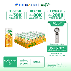 Thùng 24 Lon Nước Trái Cây Twister Cam (320ml/Lon)