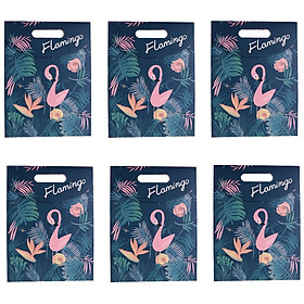 6 Pieces Flamingo Treat Loot Bags Wedding Birthday Gift Bags 24 x 10 x 32 cm
