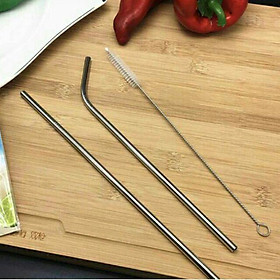 Mua Bộ ống hút inox 304 thân thiện môi trường 2 ống hút + 1 cọ rửa - Stainless steel straw