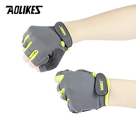 Găng tay thể thao hở ngón Nam - Nữ hãng Aolikes AL112