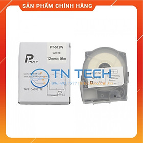 Nhãn in MAX PT-512W - Chữ đen nền trắng 12MM x 16M - Dùng cho máy in ống MAX [Hàng nhập khẩu]