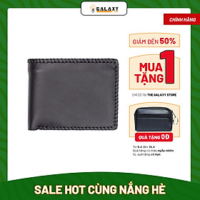 Ví Nam Da Bò Galaxy Store GVN01 - Đen (12.5 x 9.5 cm)