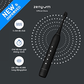 [Chính Hãng] Bàn Chải Đánh Răng Điện Zenyum Sonic 2.0 - Màu Đen Matte - Công Nghệ Singapore