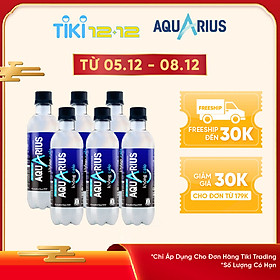 Lốc 6 Chai Nước Uống Bổ Sung Aquarius Không Calo (6 x 390ml)