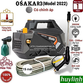 Mua Máy xịt rửa xe chỉnh áp Osaka R3 - Công suất 3000W - Áp lực 150 -200 bar - Tặng béc rửa máy lạnh  điều hoà - Hàng chính hãng