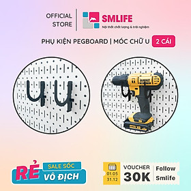 Mua Bộ 2 móc chữ U Pegboard - Giá treo bằng thép sơn tĩnh điện - Phụ kiện móc treo dụng cụ Pegboard