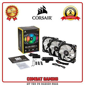 Bộ 3 Quạt Máy Tính 120mm CORSAIR ML120 PRO RGB kèm Node - Hàng Chính Hãng