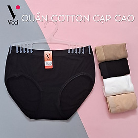 Quần lót nữ cotton trơn cạp cao Vicci 105 ôm gọn vòng 3, mềm mại, thấm hút mồ hôi, kháng khuẩn, khử mùi (có bigsize)