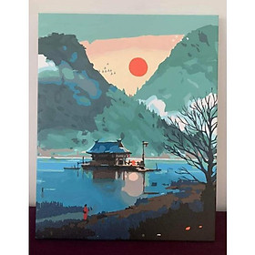 Mua Tranh sơn dầu số hóa tự tô DIY đã căng khung khổ 40x50cm mẫu tranh phong cảnh đẹp nhất