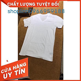 Áo thun lót trắng nam cổ tim loại đẹp