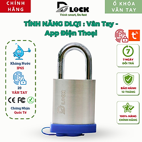Mua Ổ Khóa Vân Tay Điện Tử Thông Minh DLOCK 2 Chức Năng Chống Cắt Kháng Nước Cao Cho Cửa Cổng DLQ1  Ổ KHÓA VÂN TAY CHÍNH HÃNG