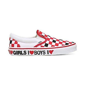 Giày sneakers Vans Unisex phối caro đỏ trắng - Vans UA Classic Slip-On I Heart -  VN0A4U38WKU