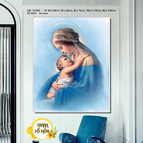 Mua Tranh Số Hóa Công Giáo BEE HAPPY Chúa Giê Su  Đức Mẹ Maria Chuẩn Màu  Căng Khung Sẵn