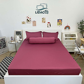 Bộ ga giường thun lạnh 4 món bọc được nệm 18cm gồm ga gối và vỏ ôm