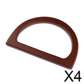 4xWooden Handle Replacement for DIY Bag Handbag Purse Handle Frame Brown