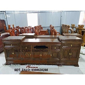 Kệ tivi mõ gỗ mun đuôi công
