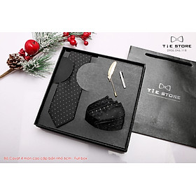 Cavat Bộ Cao Cấp Hàn Quốc 4 món Phụ Kiện - Full box kèm túi xách, đen chấm bi
