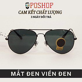 mắt kính nam nữ cao cấp POSHOP gọng kim loại kiểu phi công cổ điển với tròng thuỷ tinh cường lực chống uv400 R3026