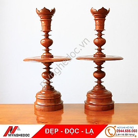 Mua Chân đèn nến bằng gỗ hương cao 50cm đường kính 15