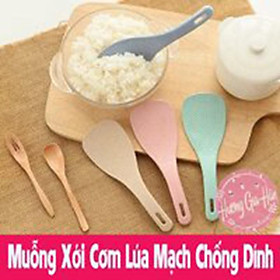 Mua Thìa xới cơm Muôi Muỗng đơm cơm bằng thân cây lúa mạch có Gai chống dính an toàn sức khỏe