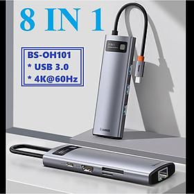 Mua   Hub C macbook 8in1   Thiết bị chia cổng type C đa năng 8 trong 1 tốc độc 10Gbps 4K@60Hz Baseus BS-OH102 _ Hàng chính hãng