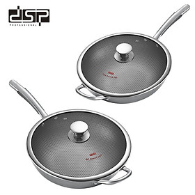 Mua Chảo chống dính lòng sâu inox 304 cao cấp DSP CS004-W32 và CS004-W34 chất liệu Inox 304  công nghê chống dính khoan trắc bề mặt cao cấp- Hàng chính hãng