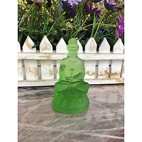 Tượng Phật Bà Quan Thế Âm Bồ Tát ngồi đài sen cầu bình an đá lưu ly - Cao 9cm