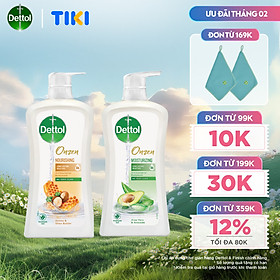 Combo 2 Chai Sữa Tắm Dettol Onzen Mật Ong Kháng Khuẩn Dưỡng Thể (950g) và Dưỡng Ẩm Lô Hội & Bơ (900g)