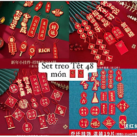 Sét 48 món thiệp dây treo trang trí tết mix đủ hình