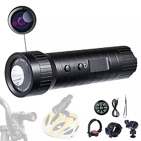 Camera mini 1080p Máy ảnh thể thao máy ảnh xe đạp Video quay phim đêm Vision Vision Waterproof Sport Sport DV Camera với đèn pin: Đen