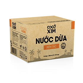 Thùng 12 Hộp Nước Dừa Cocoxim Tắc (330ml x12 Hộp)