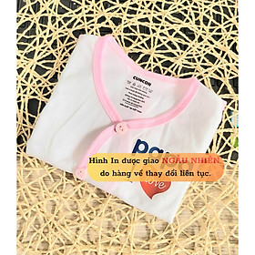 ( 3-9kg) ÁO CÀI XÉO TAY NGẮN TRẮNG VIỀN CHO BÉ - CÚN CON - Viền Hồng