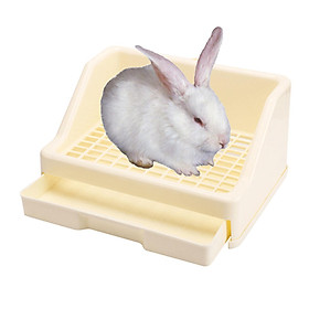 Rabbit Litter Box Pet Toilet with Drawer Corner Litter Cage Potty Box Trainer Plastic Small Animals Pet Pan Cleaning Tool for Guinea Pigs Hamster