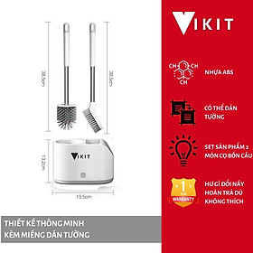 Mua Bộ chổi cọ nhà vệ sinh MẪU MỚI NHẤT 2022- Chổi cọ bồn cầu đa năng 2 món VIKIT- Có thể dán tường CVS01