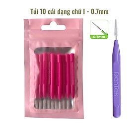 Mua Bàn chải kẽ răng dạng chữ I và L cao cấp chuyên dùng cho người niềng răng chỉnh nha  tăm chải kẽ răng nhiều size từ 0 7mm đến 1mm