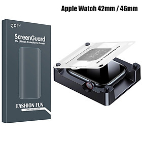 Miếng dán TPU có khung hỗ trợ dán bảo vệ màn hình GOR cho Apple Watch Series 11 / 10 Size 42mm & 46mm - Hàng Chính Hãng