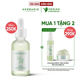 Serum rau má & diếp cá Herbario 30ml sạch mụn thuần chay