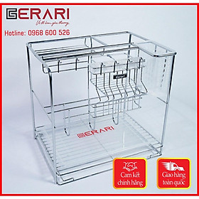 {Chính hãng} Kệ dao thớt chai lọ nan dẹt inox bóng cao cấp Gerari