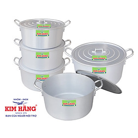 Bộ nồi Kim Hằng T5 (16, 18, 20, 22, 24cm) KHG 0331, bộ nồi gồm 5 cái size 16cm, 18cm, 20cm, 22cm, 24cm