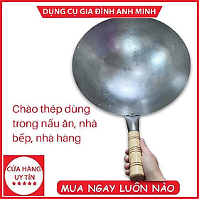 Mua Chảo thép tay cầm cao cấp (chuyên dùng nhà hàng) - chảo thép nhà hàng - chảo thép chuyên dụng - chảo thép chất lượng