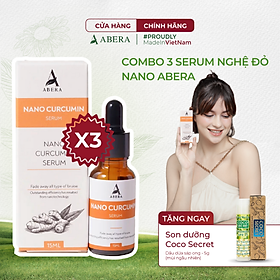 [COMBO 3] Serum Nghệ Đỏ Nano Abera 15 ML, Mờ Thâm Mụn, Thâm Quầng Mắt, Dưỡng Trắng Da