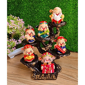 Mua Bộ Ngũ Phúc 6cm kèm tượng Thần Tài 7cm và chân đế Phú Quý Bình An