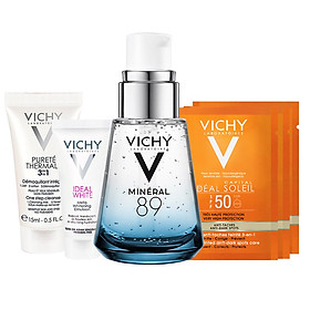 Bộ Sản Phẩm Dưỡng Chất Khoáng Cô Đặc Phục Hồi & Nuôi Dưỡng Làn Da Trắng Mịn Vichy Mineral 89 30ml - VC0070