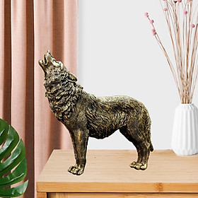 Wolf Figurine Collection Sculpture for Cabinet Shelf Living Room Decor Housewarming Gift