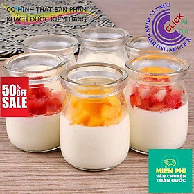 Mua Set 12 Hủ/ Lọ Thủy Tinh 100ml Đựng Sữa Chua  Yaourt  Thạch  Thức Ăn Dặm Bé Nắp Nhựa Không Hôi - Hàng Cao Cấp